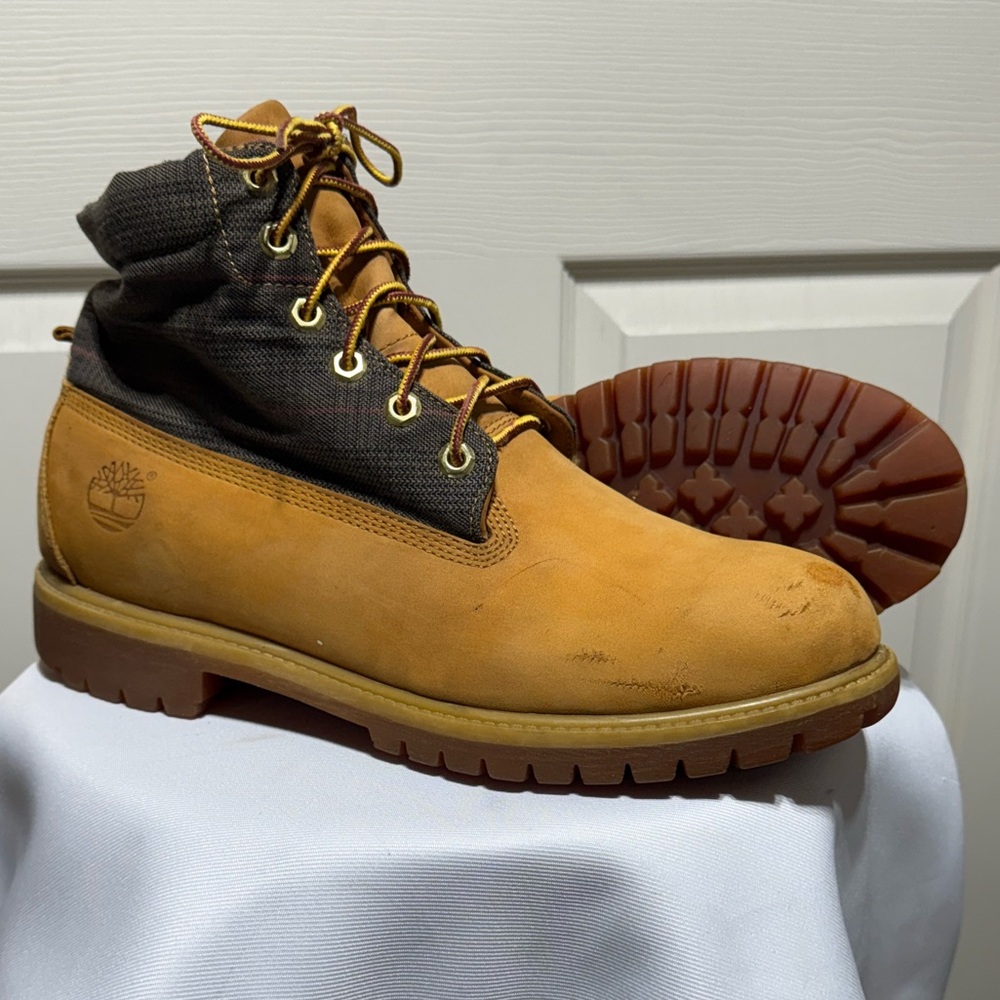 Timberland 6 Inch Premium Waterproof Boots Tan/Gray Men’s Size 11M